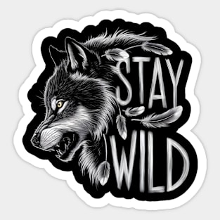 Mystic Wolf Profile - Stay Wild Sticker